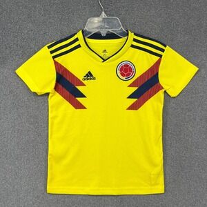 Adidas Colombia Soccer Jersey Kids Size 20 Yellow Climalite Home Kit Football